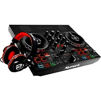 Numark Party Mix Live DJ Controller Bundle With Professional Headphones