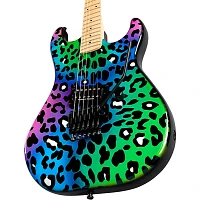 Kramer Baretta "Feral Cat" Custom Graphic Electric Guitar Rainbow Leopard