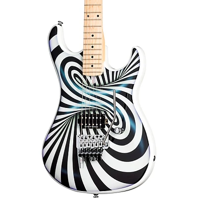 Kramer The 84 "Illusionist" Custom Graphic Electric Guitar 3D Black White Swirl