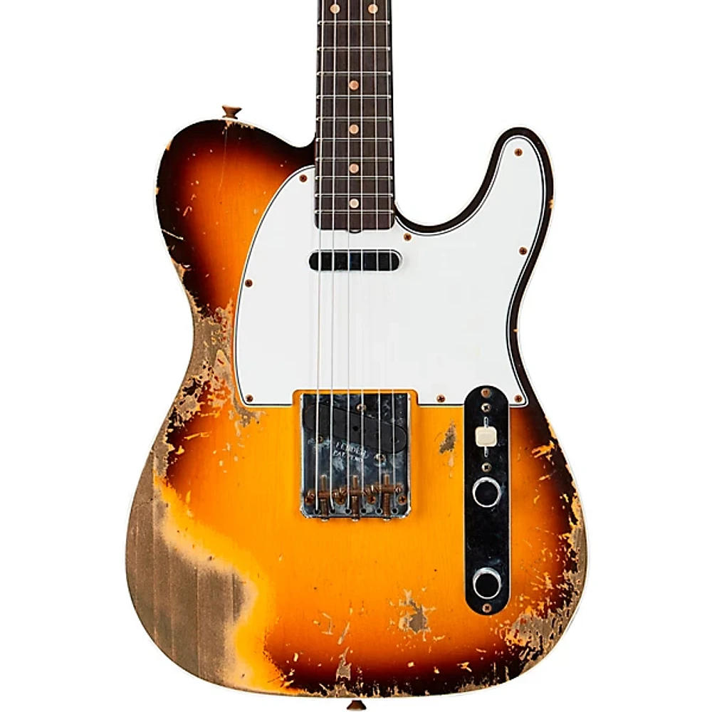 Fender Custom Shop Limited Edition 59 Telecaster Custom Super Heavy Relic Rosewood Fingerboard Electric Guitar Faded Aged Chocolate 3-Color Sunburst