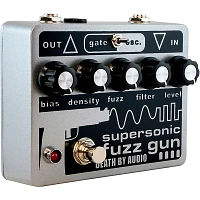 Open Box Death By Audio Supersonic Fuzz Gun Versatile Fuzz Effects Pedal Level 1 Gray and Black