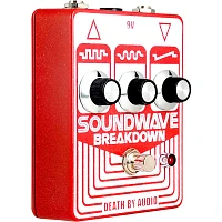 Open Box Death By Audio Soundwave Breakdown Octave Fuzz Effects Pedal Level 1 Red and White