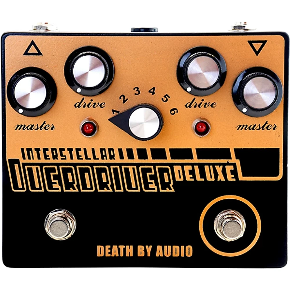 Death By Audio Interstellar Overdriver Deluxe Dual Overdrive Noise Effects Pedal Black and Gold