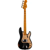 Fender Custom Shop Limited-Edition '58 Precision Bass Relic Aged Black over Chocolate 3-Color Sunburst