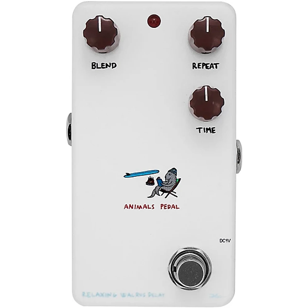 Open Box Animals Pedal Relaxing Walrus Delay V2 Effects Pedal Level 1 White