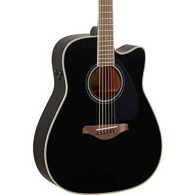 Yamaha FGC-TA TransAcoustic Dreadnought Cutaway Acoustic-Electric Guitar Black