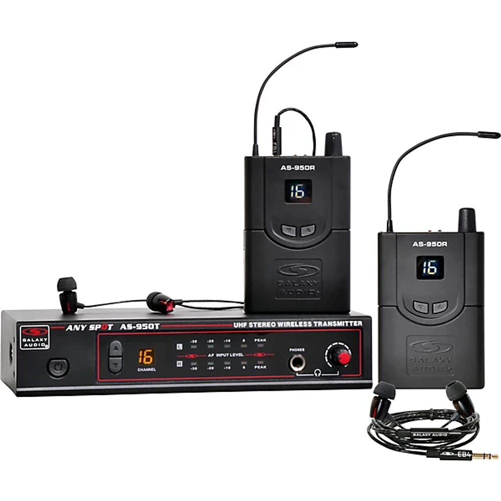 Galaxy Audio AS-950-2 Twin Pack Wireless In-Ear Monitor System Band N