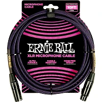 Ernie Ball Braided XLR Microphone Cable 10 ft. Neon Purple/Black