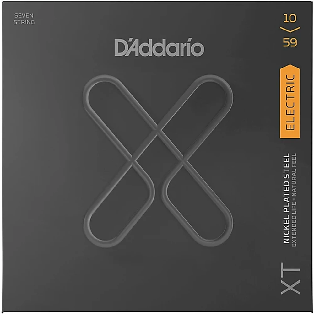 D'Addario XT Nickel-Plated Steel Electric Guitar Strings, 7-String, Light, 10-59