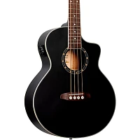 Ortega D7CE 4-String Acoustic Electric Cutaway Bass Guitar Satin Black