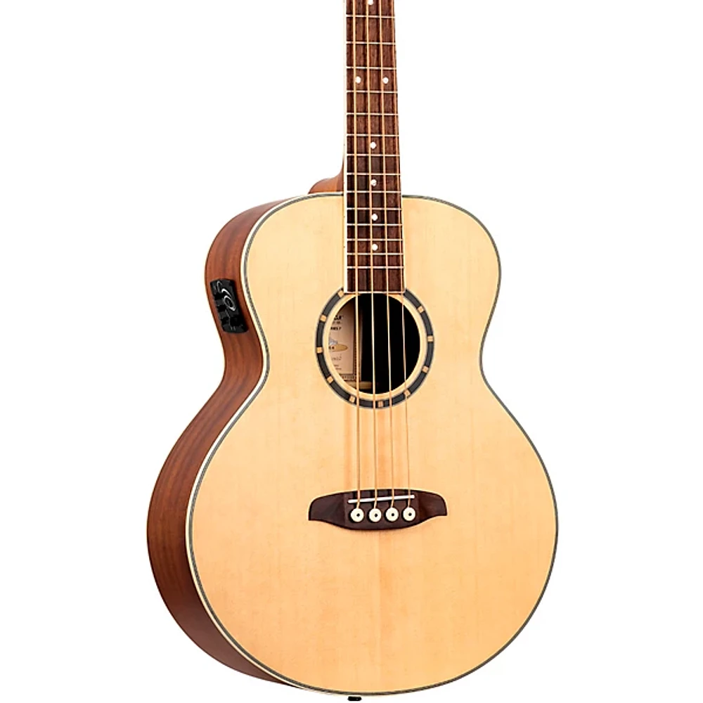 Ortega D7E 4-String Acoustic/Electric Bass Guitar Natural