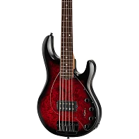 Open Box Sterling by Music Man StingRay Ray35 Burl Top 5-String Electric Bass Level 1 Dark Scarlet Burst Satin