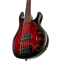 Open Box Sterling by Music Man StingRay Ray35 Burl Top 5-String Electric Bass Level 1 Dark Scarlet Burst Satin