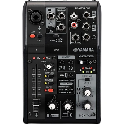 Yamaha AG03MK2 3-Channel Mixer/USB Interface for IOS/Mac/PC