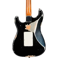 Fender Custom Shop SuperNova Stratocaster HSS Heavy Relic Floyd Rose Electric Guitar Black over Silver Sparkle