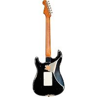 Fender Custom Shop SuperNova Stratocaster HSS Heavy Relic Floyd Rose Electric Guitar Black over Silver Sparkle