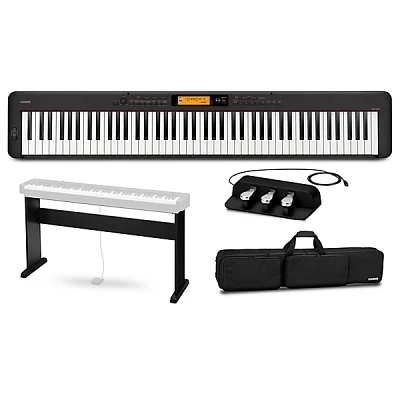 Casio CDP-S360 Digital Piano With CS-46 Stand, SP-34 Pedal and Bag Black