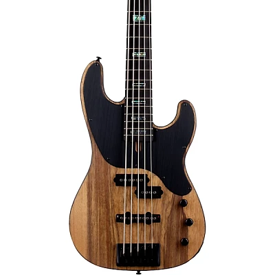 Open Box Schecter Guitar Research Model T Exotic Ziricote 5 Electric Bass Level 1 Natural Satin