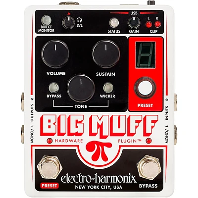 Electro-Harmonix Big Muff Pi Hardware Plug-in Harmonic Distortion/Sustainer Effects Pedal White