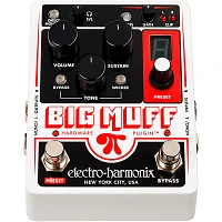 Electro-Harmonix Big Muff Pi Hardware Plug-in Harmonic Distortion/Sustainer Effects Pedal White