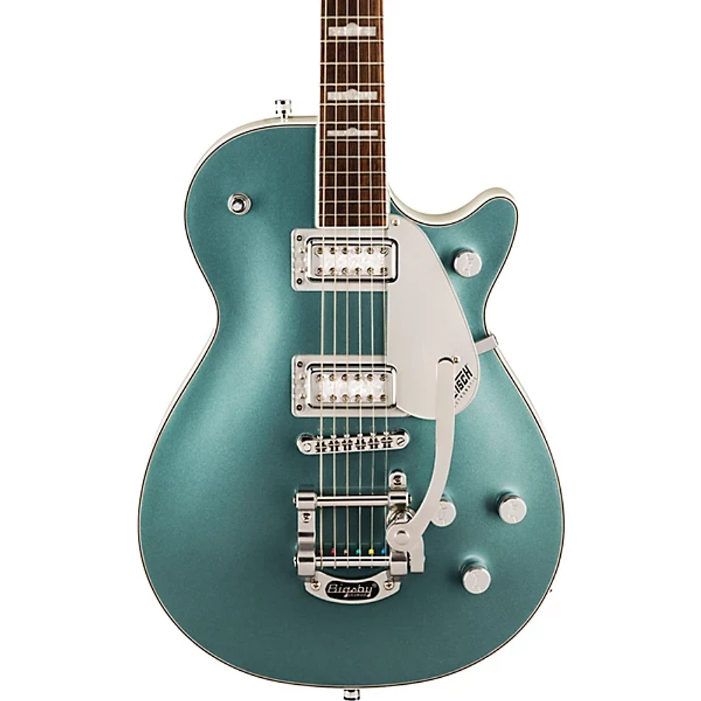 Gretsch Guitars G5230T-140 Electromatic Jet FT Single-Cut With Bigsby 140th Anniversary Electric Guitar Two-Tone Stone Platinum/Pearl Platinum