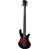 Spector Legend5 Alex Webster Drip Pattern 5-String Electric Bass Black/Red