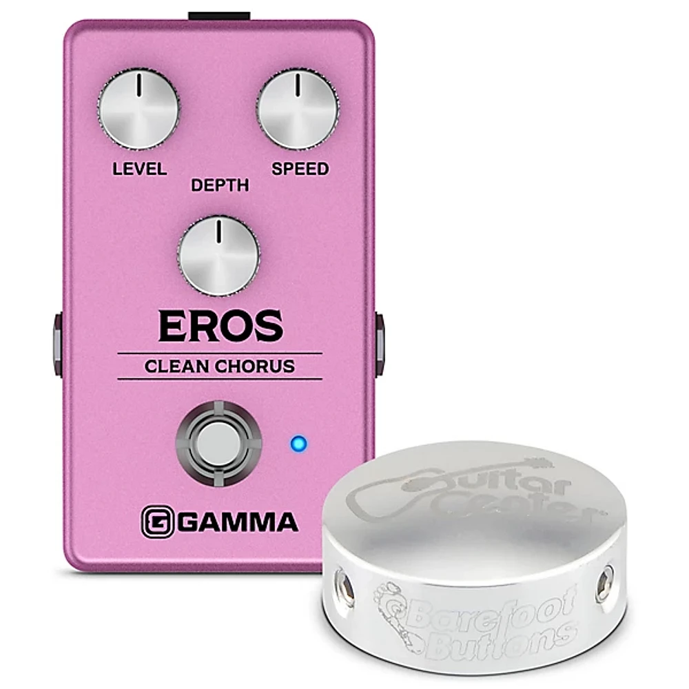 GAMMA EROS Clean Chorus Effects Pedal with Barefoot Button Guitar Center Footswitch Cap