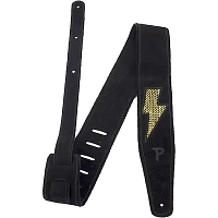 Perri's Leather Guitar Strap Gold Lightning Bolt 2.5 in.