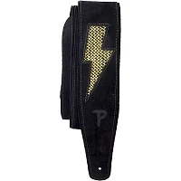 Perri's Leather Guitar Strap Gold Lightning Bolt 2.5 in.