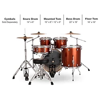 Ludwig Evolution 5-Piece Drum Set With 22" Bass Drum and Zildjian I Series Cymbals Copper