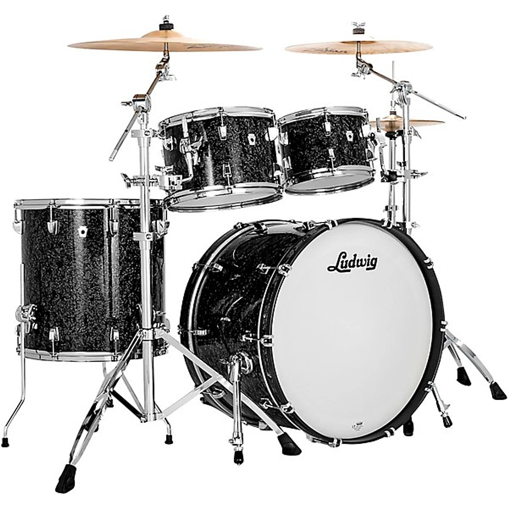 Ludwig NeuSonic 4-Piece Mod 2 Shell Pack With 22" Bass Drum Ebony Pearl