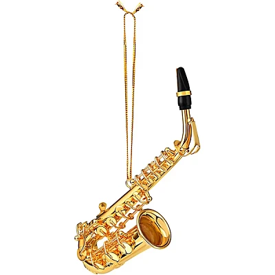 Clearance BROADWAY GIFTS Gold Brass Saxophone Ornament 5" - Gold Brass
