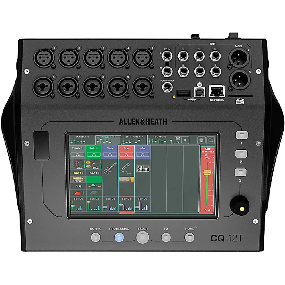 Allen & Heath CQ-12T Digital Mixer With 7" Touchscreen and Bluetooth Connectivity
