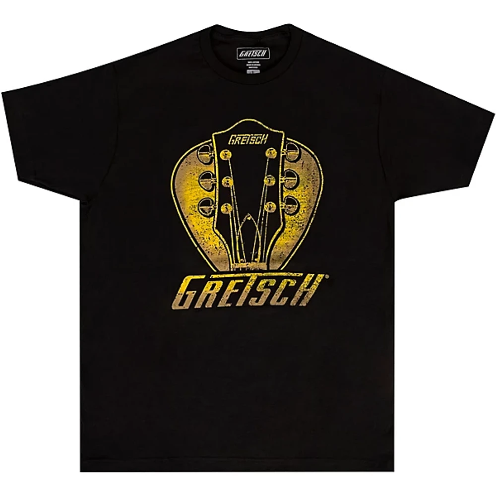 Gretsch Headstock Pick Cotton T-Shirt Medium Black