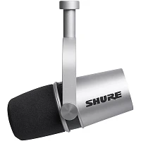 Shure Shure Deluxe Articulating Desktop Mic Boom Stand with Silver MV7 Microphone