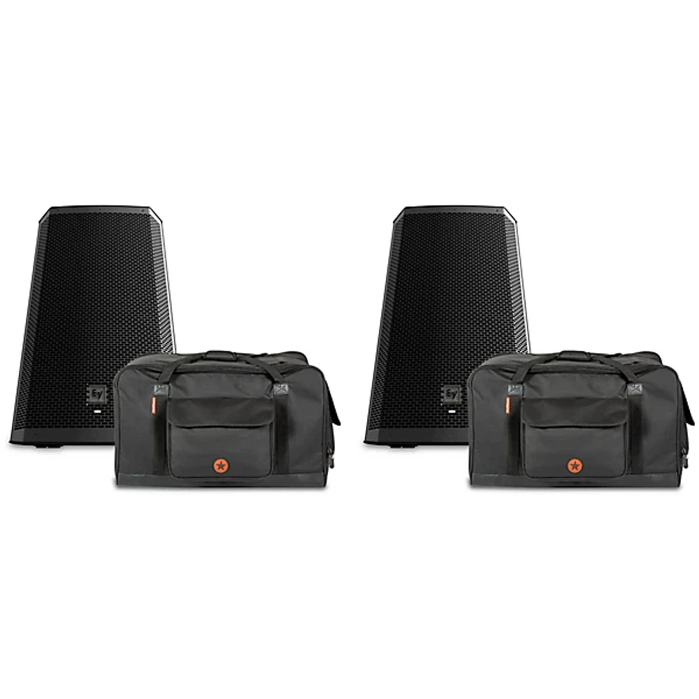 Electro-Voice ZLX-12BT Powered Speaker Pair With Road Runner Bags