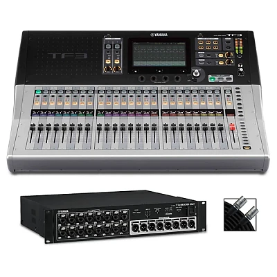 Yamaha TF3 24-Channel Digital Mixer With Tio1608-D2 Dante Stagebox and Cable