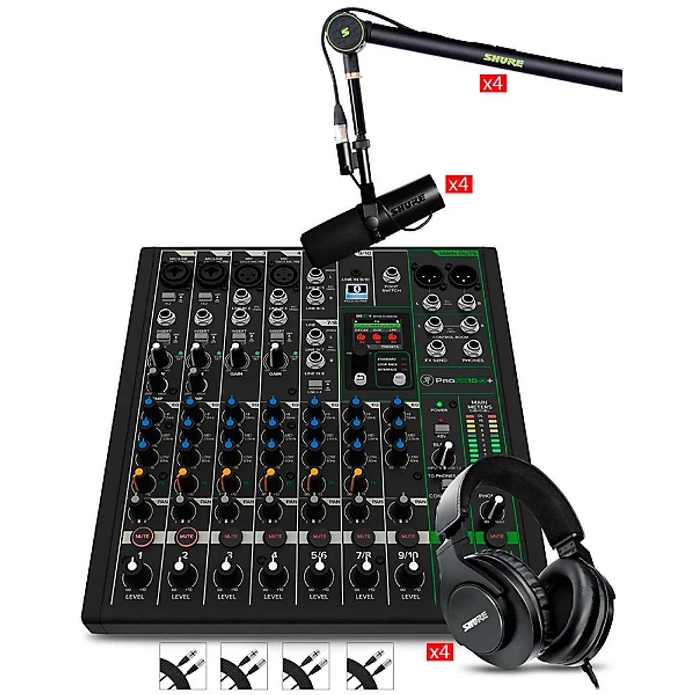 Mackie ProFX10v3+ Content Creator Bundle With SM7dB Microphones and SRH440A Headphones