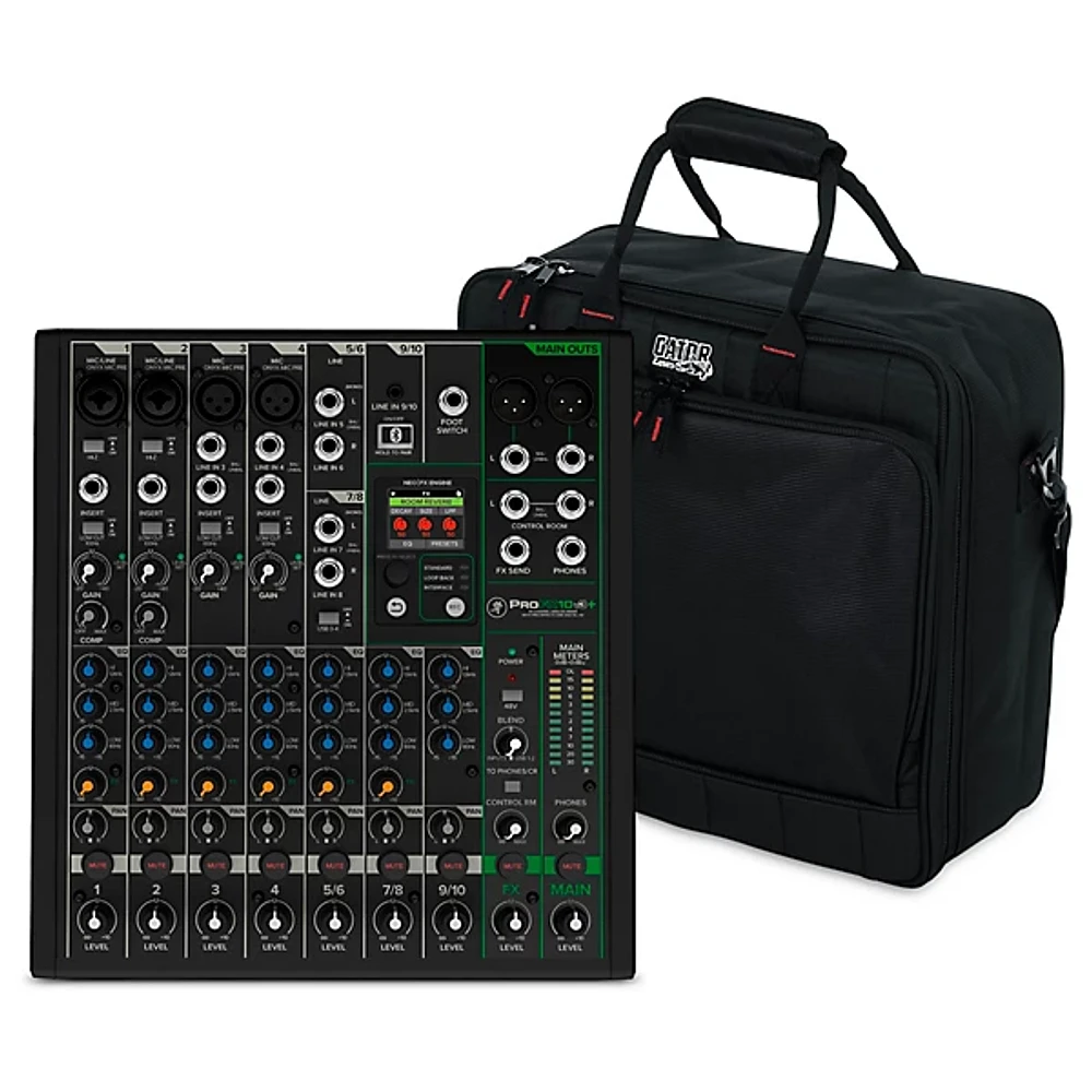 Mackie ProFX10v3+ 10-Channel Mixer With Gator Mixer Bag