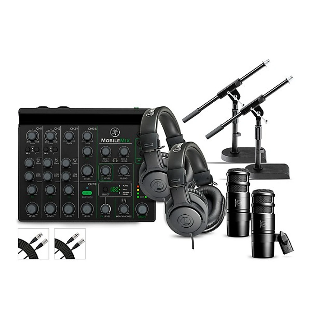 Mackie MobileMix Content Creator Bundle With AT2040 Microphones and ATH-M20X Headphones