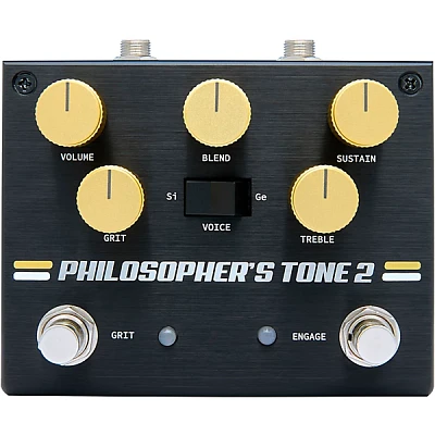 Pigtronix Philosopher Tone 2 Optical Compressor With Grit Effects Pedal Black