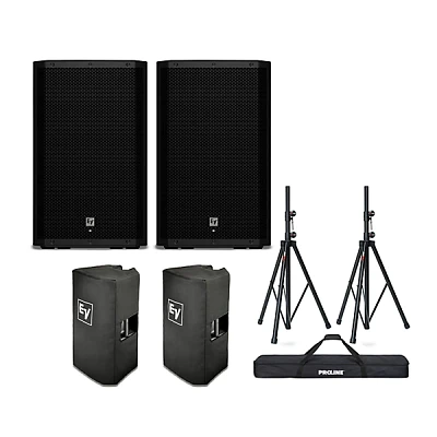 Electro-Voice ZLX-12P G2 Powered Speaker Pair With Covers and Stands