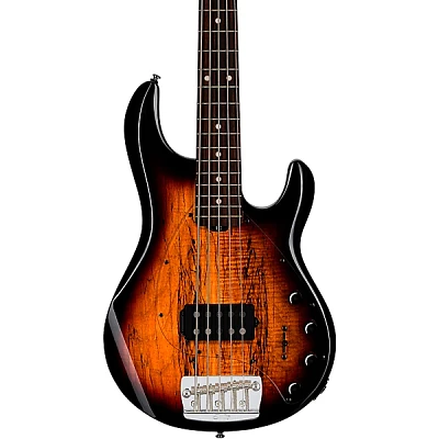 Sterling by Music Man StingRay 5 RAY35 Spalted Maple Top Bass 3-Tone Sunburst