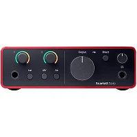 Focusrite Scarlett Solo Gen 4 with Adam Audio T-Series Studio Monitor Pair Bundle (Stands & Cables Included) T7V