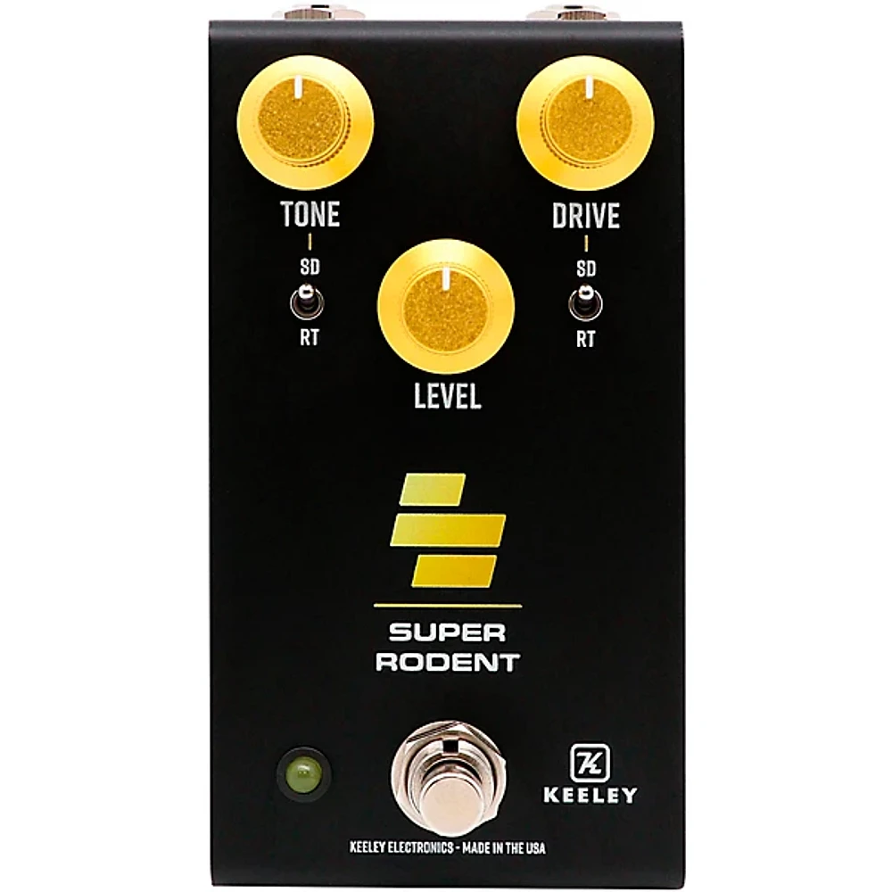 Keeley Super Rodent Overdrive & Distortion Effects Pedal Black/Yellow