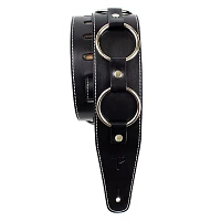 Perri's Metal Hoops Leather Guitar Strap Black 2.5 in.