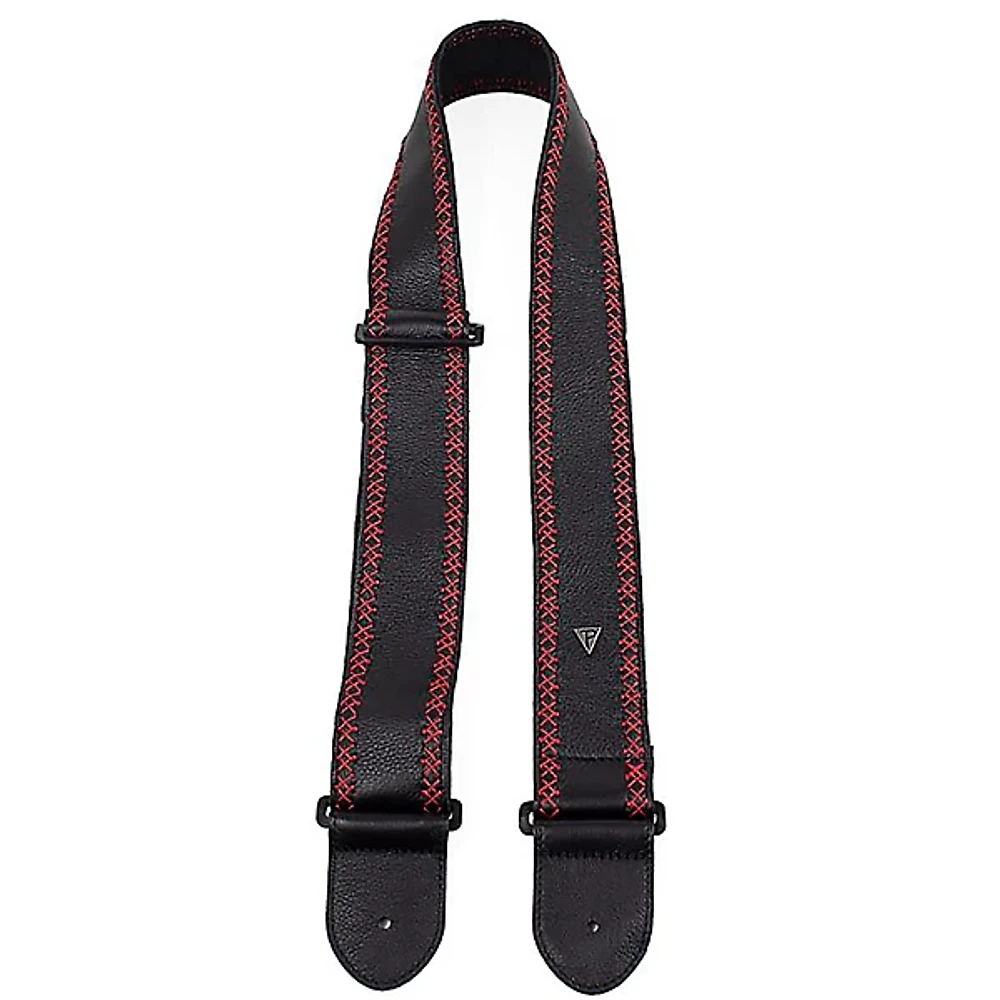 Perri's Soft Glove Red Stitching Guitar Strap Black 2.5 in.