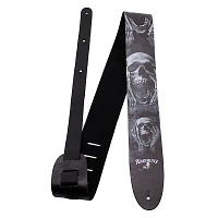 Perri's Printed Skull Leather Guitar Strap Black 2.5 in.