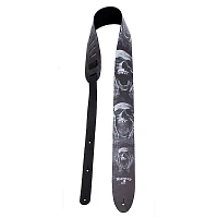 Perri's Printed Skull Leather Guitar Strap Black 2.5 in.