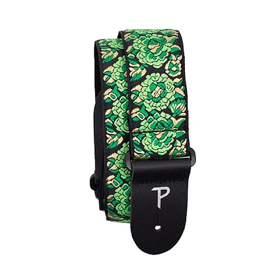 Perri's Floral Jacquard Guitar Strap Green 2 in.